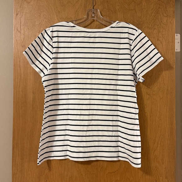 Croft & Barrow Black and White Striped Short Sleeve Tee - Picture 2 of 5